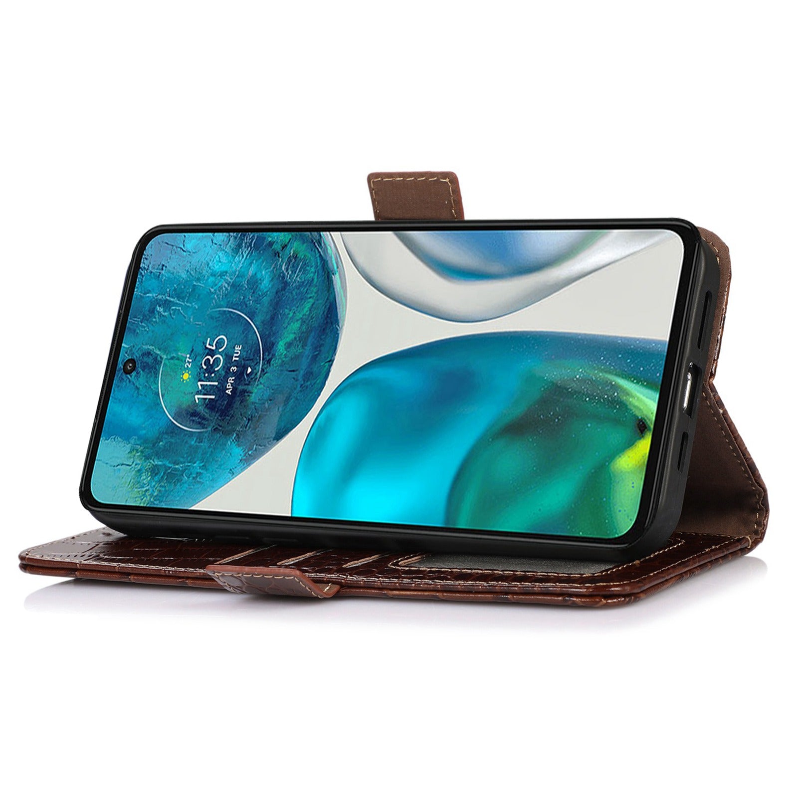 Phone Stand Case for Motorola Moto G73 5G RFID Blocking Genuine Cowhide Leather Wallet Phone Cover Phone Stand Case for Motorola Moto G73 5G RFID Blocking Genuine Cowhide Leather Wallet Phone Cover